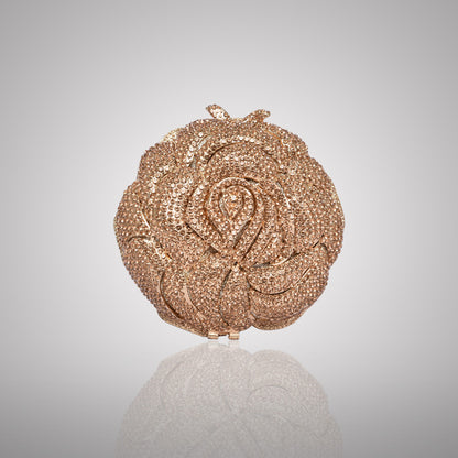 Chic Gold Rose Swarovski Crystal Clutch | 0C920-X