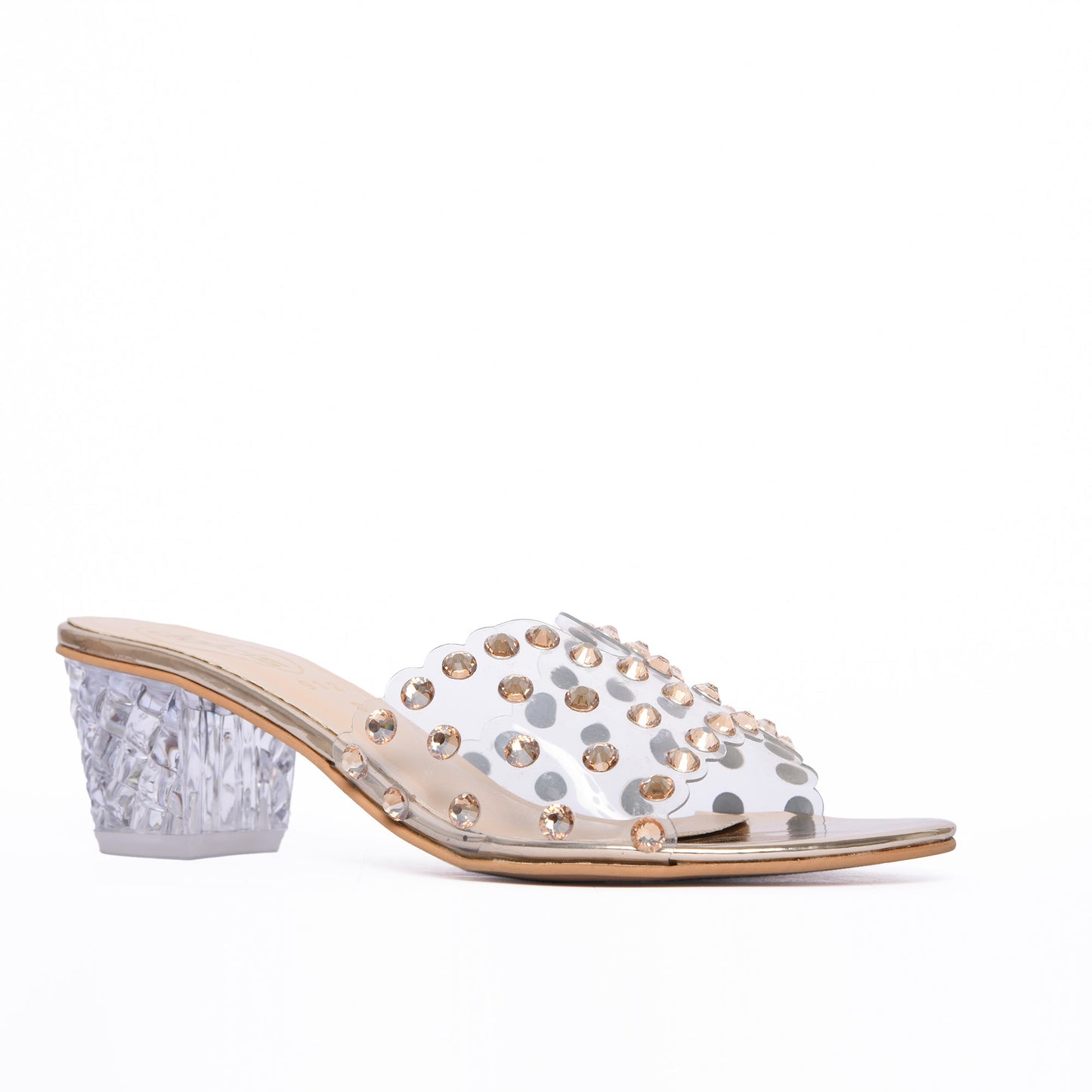 ﻿Chic Clear Embellished Heels | 562H-X