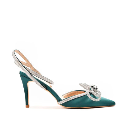 Elegant Teal Embellished Heels | 449L-K