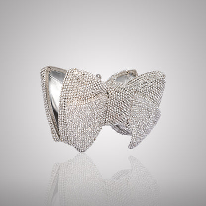 Stunning White Bow Swarovski Crystal Clutch | 0C942-S
