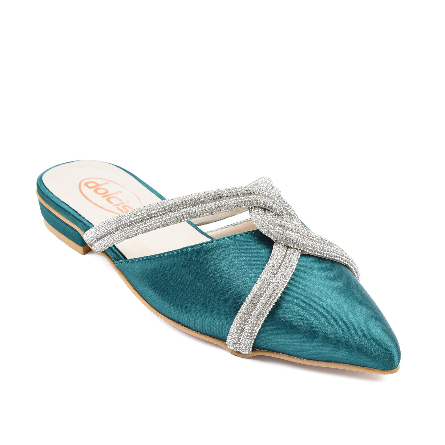 Stylish Teal Strappy Flat Mules | 405M-K