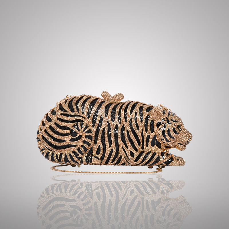 Exquisite Tiger Swarovski Crystal Clutch | C911