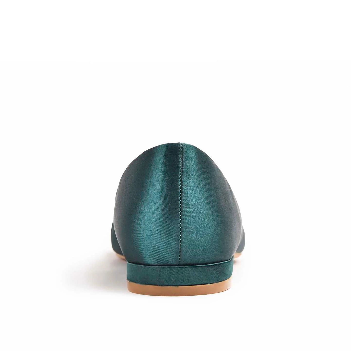 Chic Teal Satin Flats with Crystal Embellishment Slippers | 468M-K