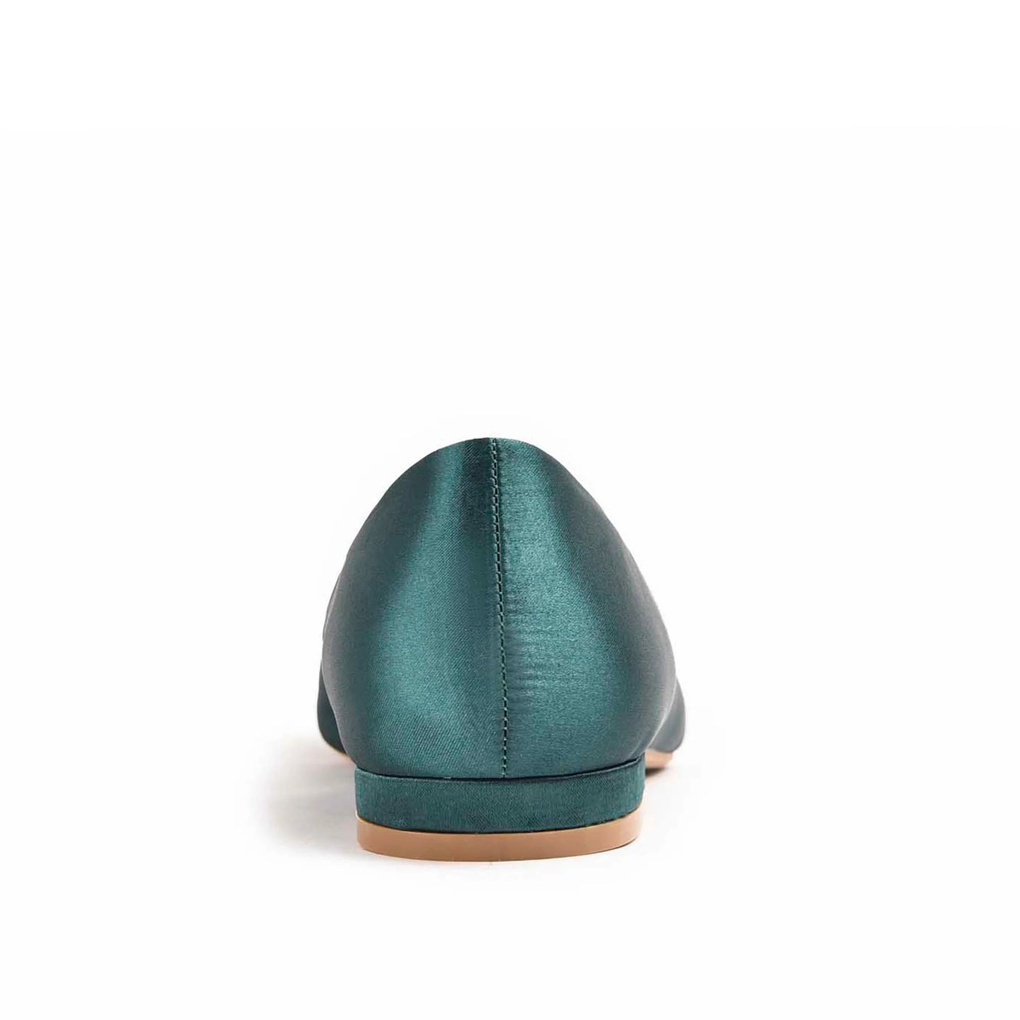 Elegant Teal Satin Flats with Crystal Embellishment Slippers | 469M-K