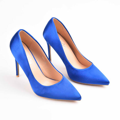 Chic Royal Blue Satin High Heel Pumps | 471M-Q
