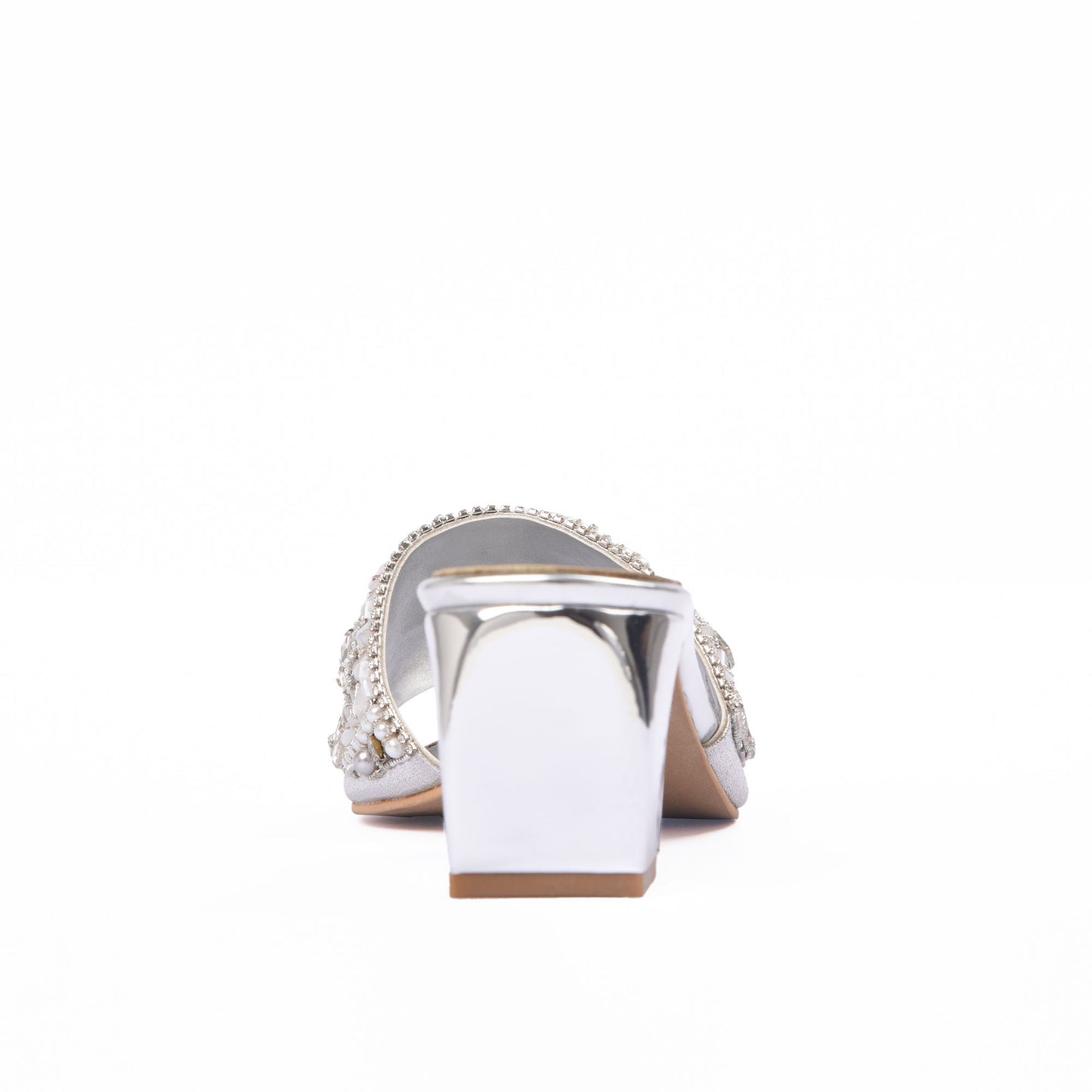 ﻿Elegant Silver Embellished Heels | 556H-S