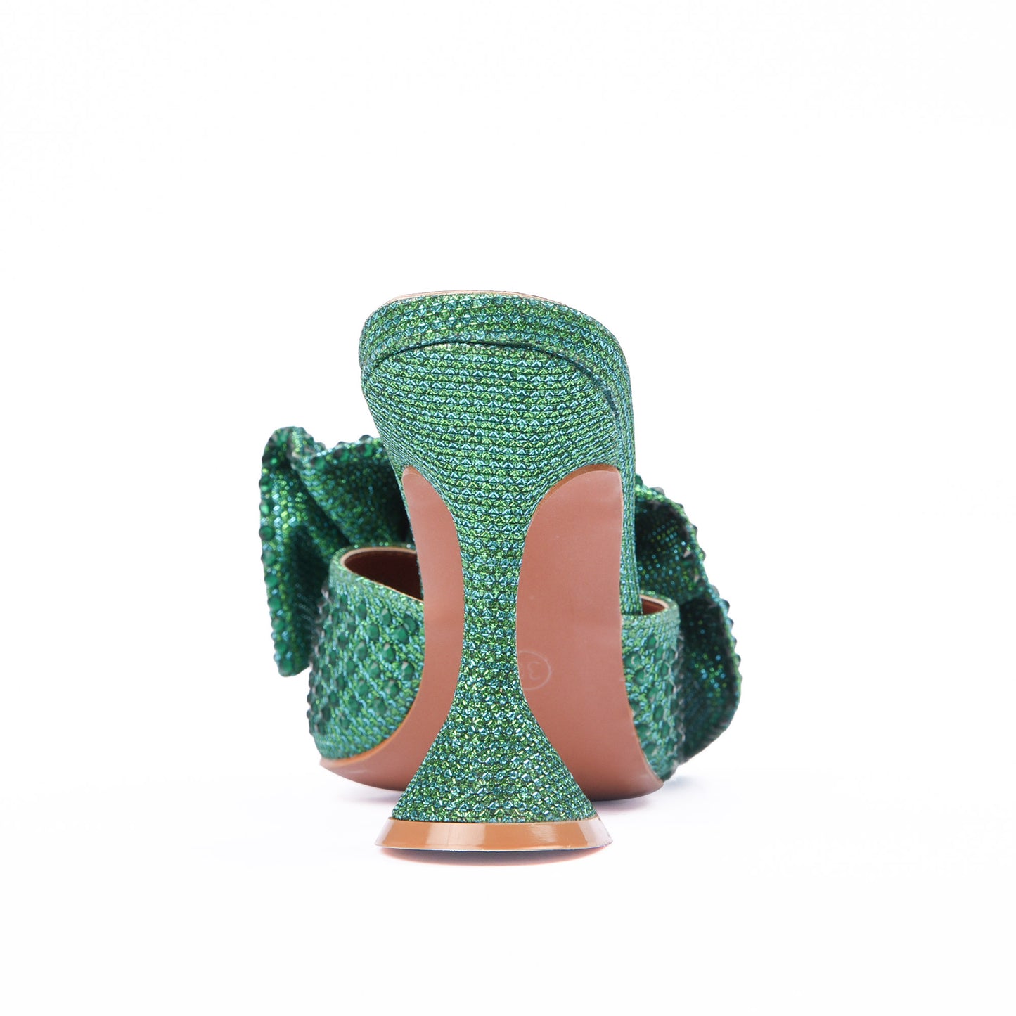 Green Mule Heels with Rhinestone Bow | 479K-K