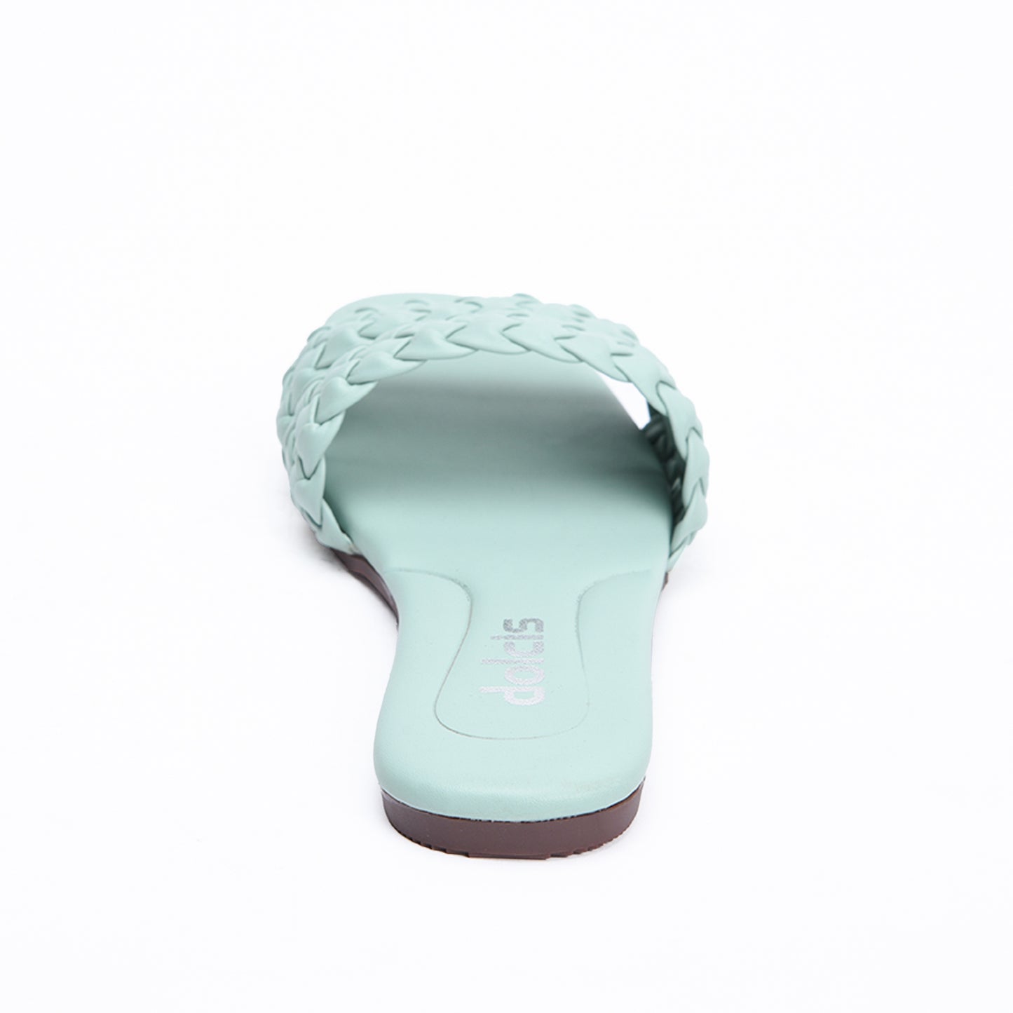 Trendy Mint Green Braided Flats Slippers | 566J-K