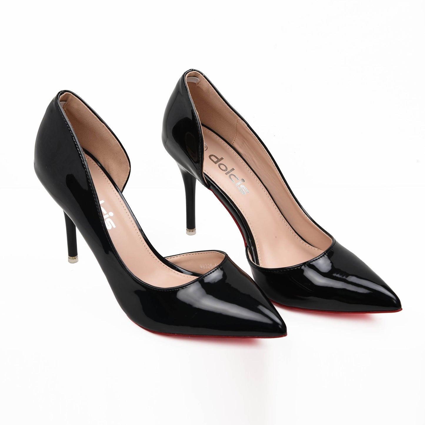 Classic Black Patent Leather Pumps with Red Sole | 442L-C