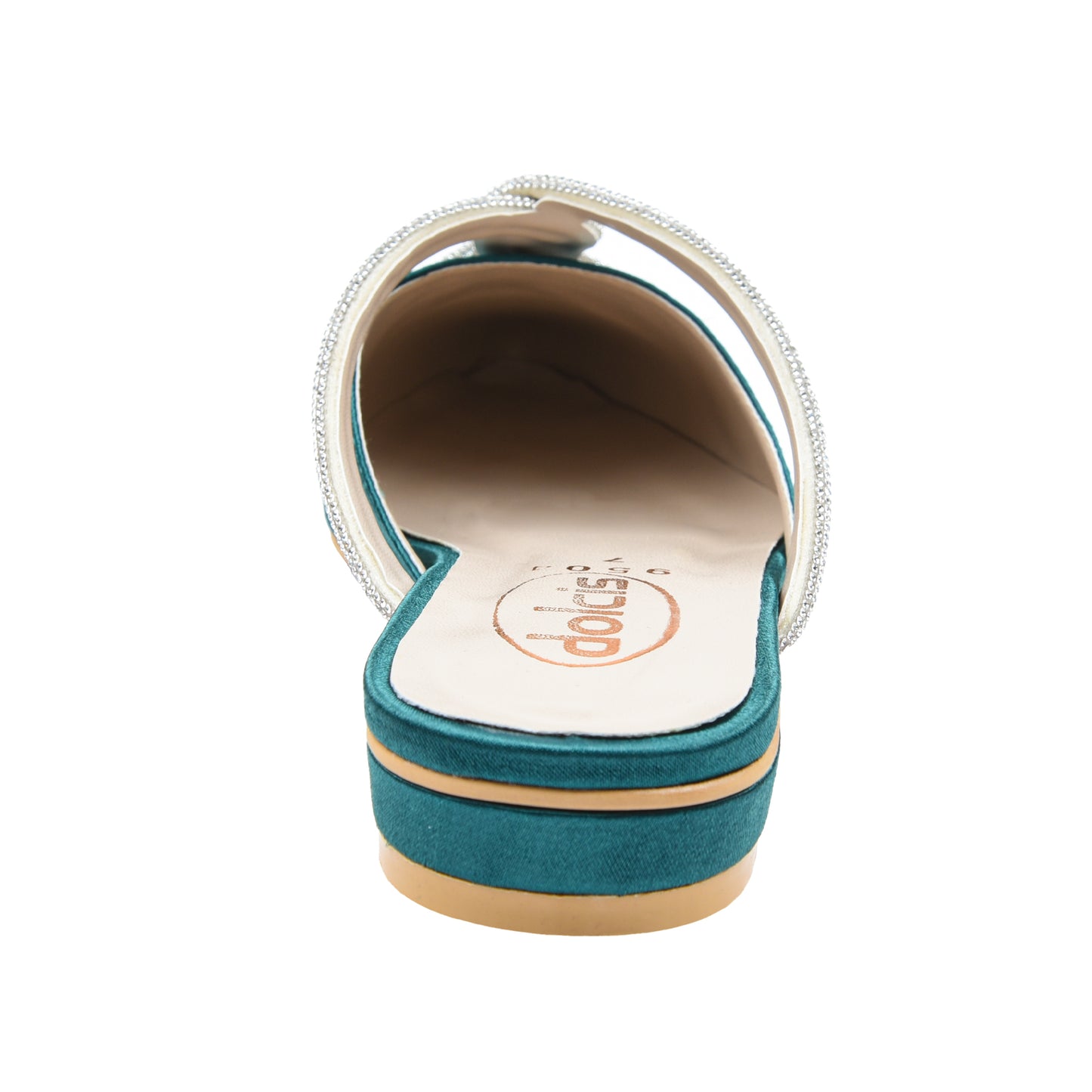 Stylish Teal Strappy Flat Mules | 405M-K