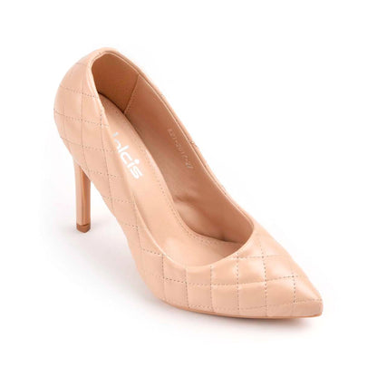 Elegant Nude Quilted High Heel Pumps | 470M-F