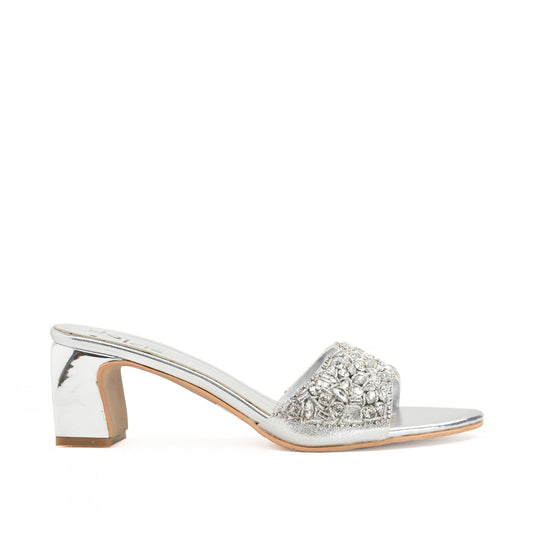 Stunning Silver Embellished Heels | 593H-S