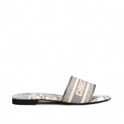 Stylish Grey Slip-On Slippers with Logo Strap Slippers| 597J-G