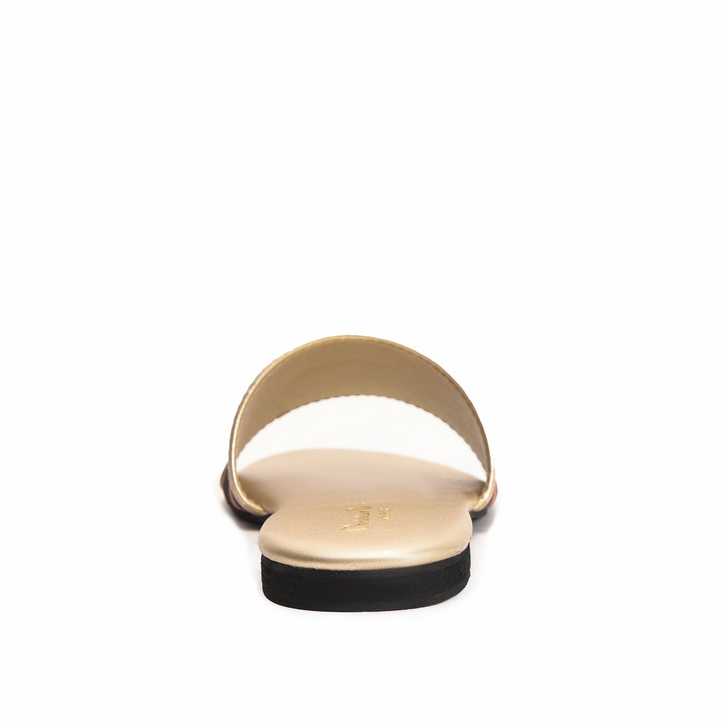 Gold Slip-On Slippers with Logo Strap Slippers | 597J-X