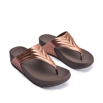 Trendy Bronze Metallic Flip-Flops | 750R-BX