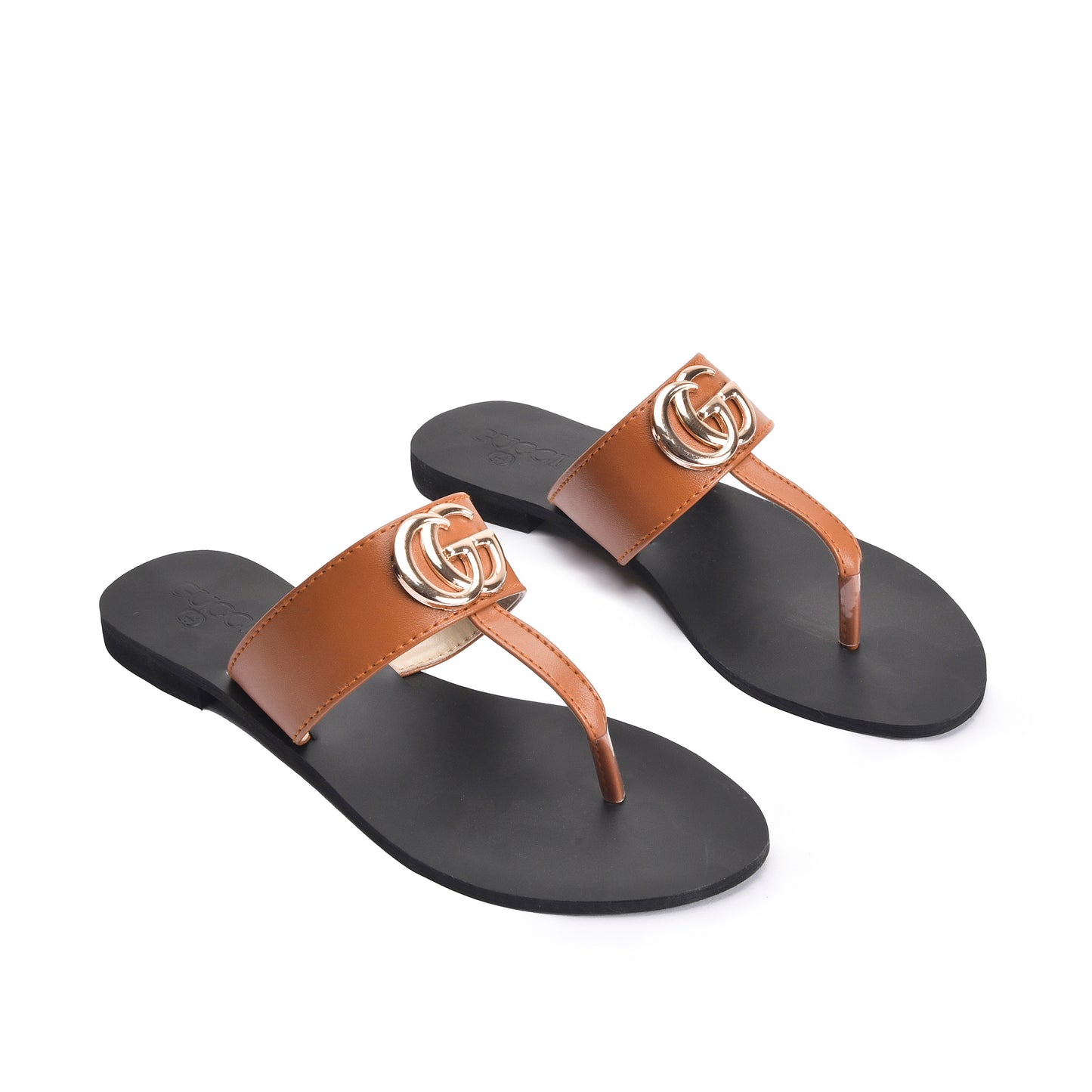 Classic Brown Leather Flat Slippers | 716R-B