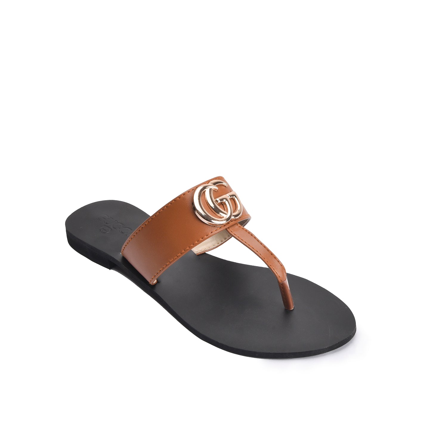 Classic Brown Leather Flat Slippers | 716R-B