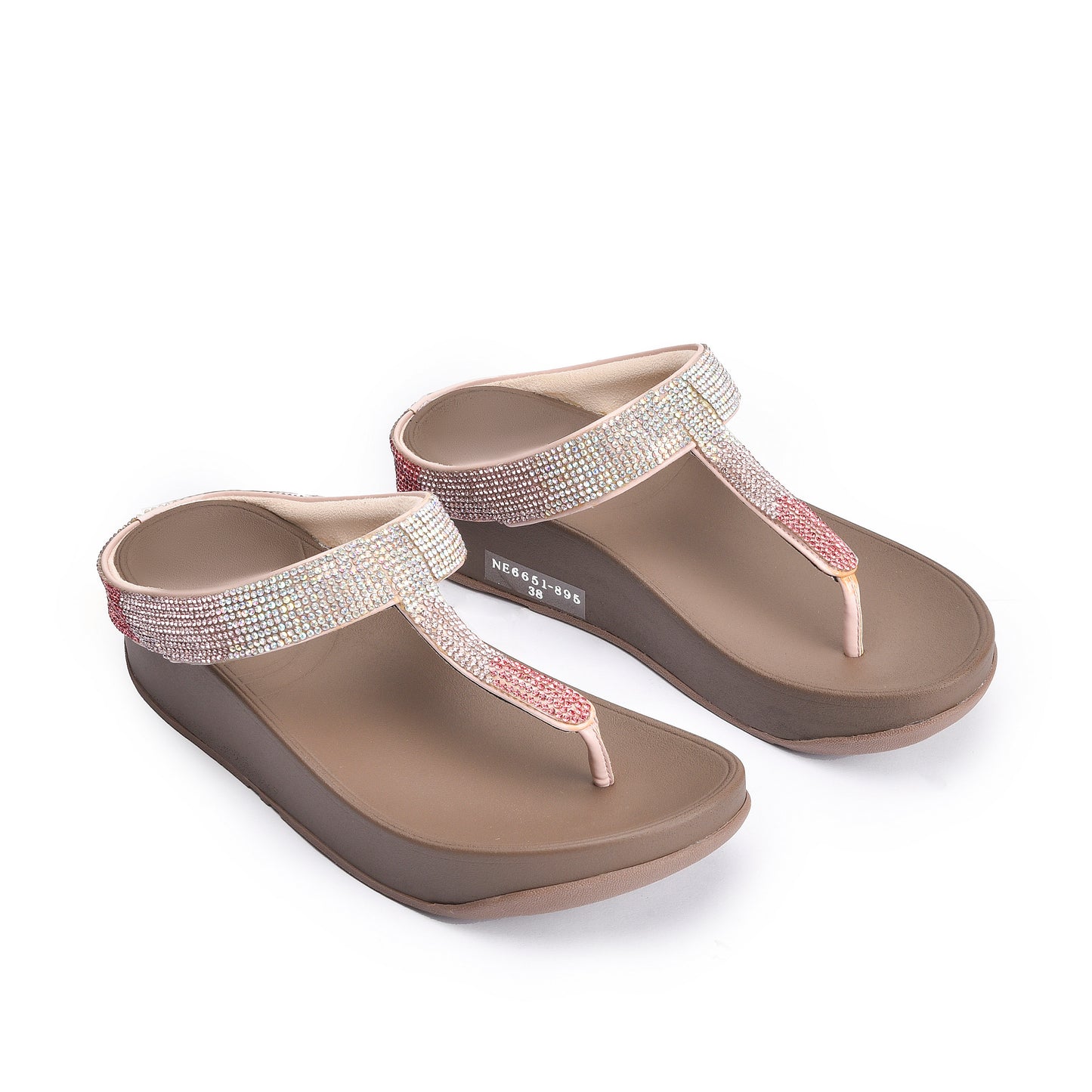 Chic Pink Embellished Flip-Flops | 751R-P