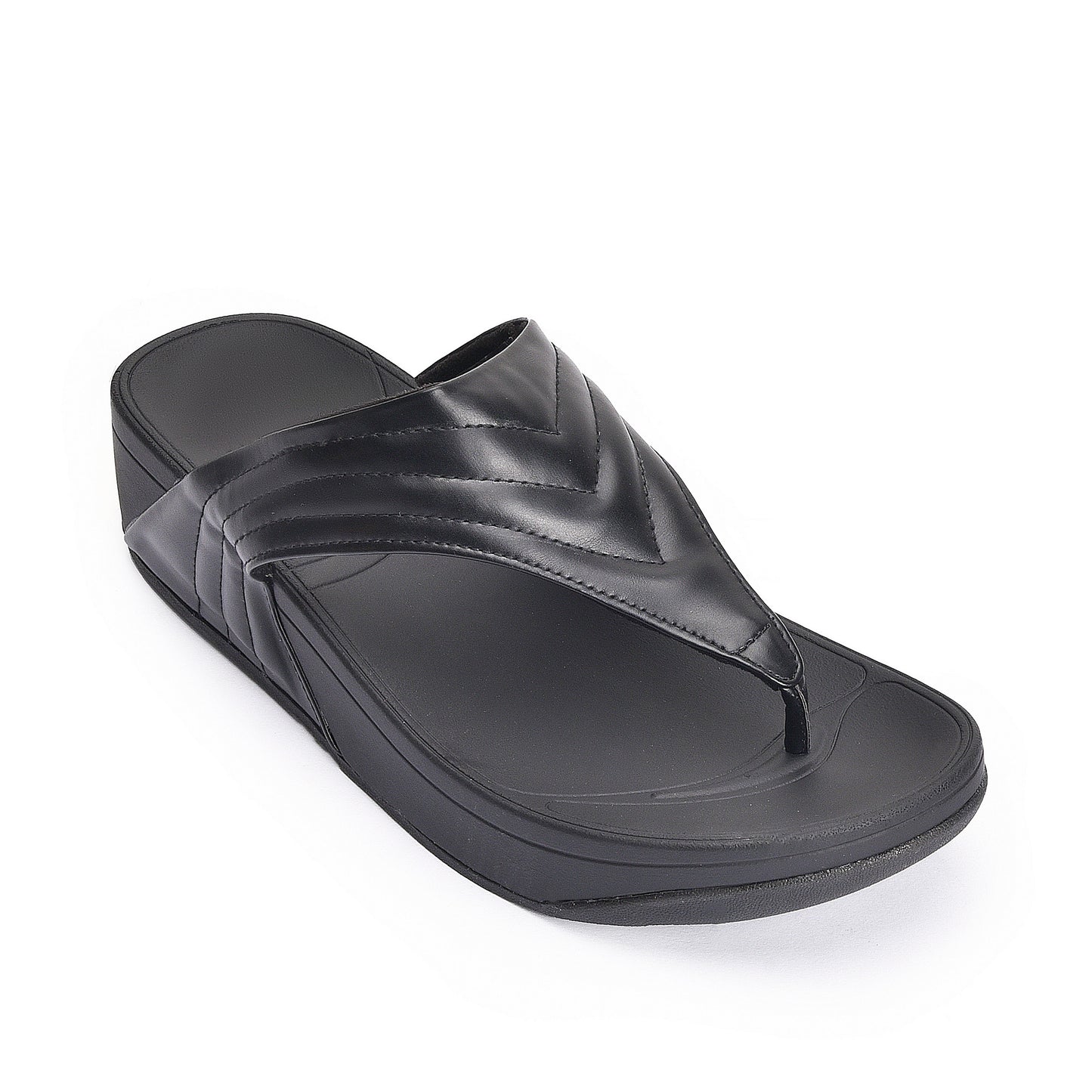 Sleek Black Wedge Flip-Flops | 750R-C