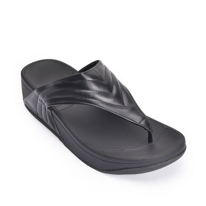 Sleek Black Wedge Flip-Flops | 750R-C
