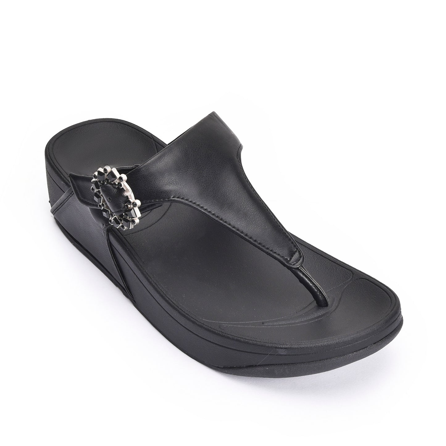 Elegant Black Embellished Flats | 749R-C