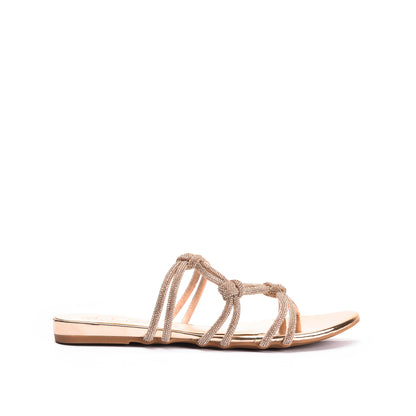 Elegant Beige Strappy Flats Slippers | 533KP-X