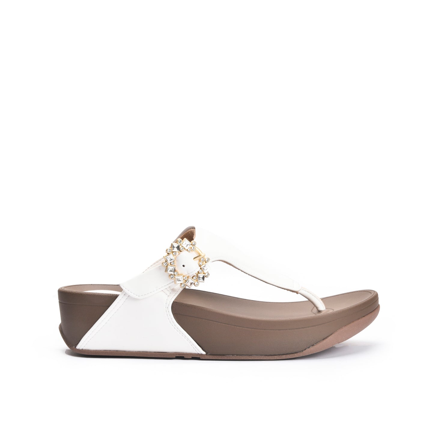 Stylish White Embellished Flip-Flops | 749R-W