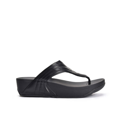 Sleek Black Wedge Flip-Flops | 750R-C