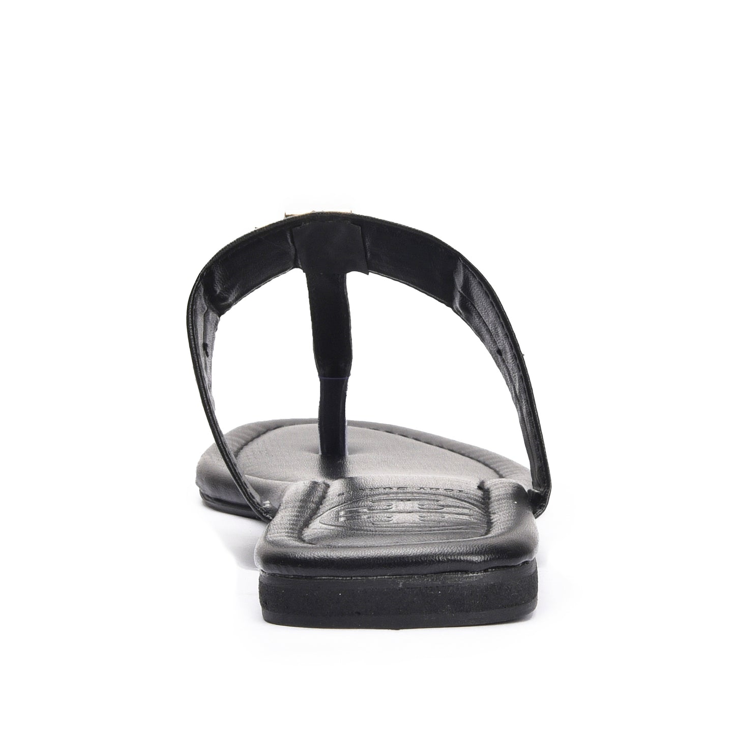 Sleek Black Leather Flats Slippers | 716R-C